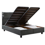 Κρεβάτι με Κεφαλάρι και Αποθηκευτικό Χώρο Hauz Pandora 120X200 Keten 46 Dark Grey